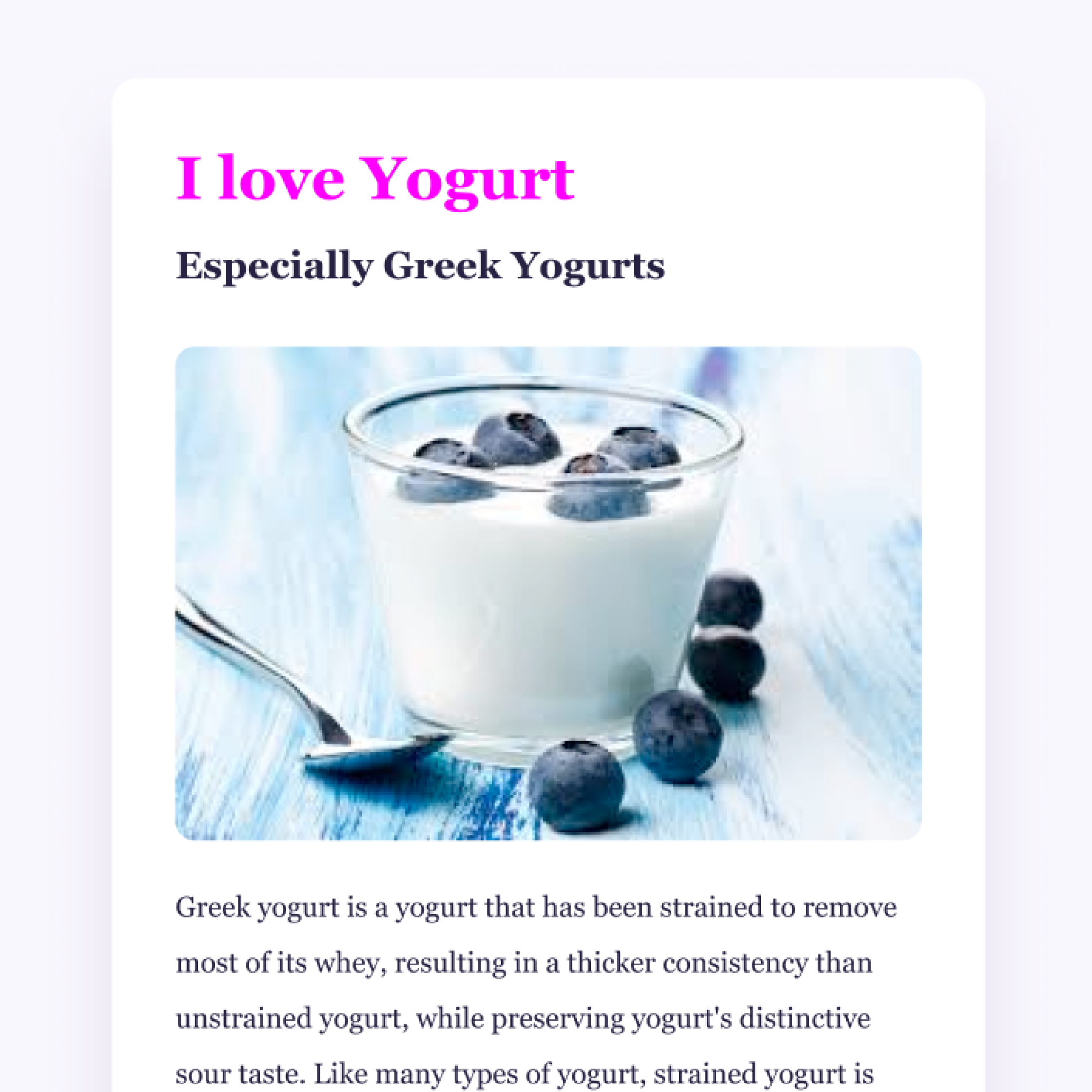 Yougurt web-site preview